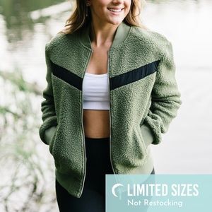 Zyia Olive Flying V Fleece Jacket